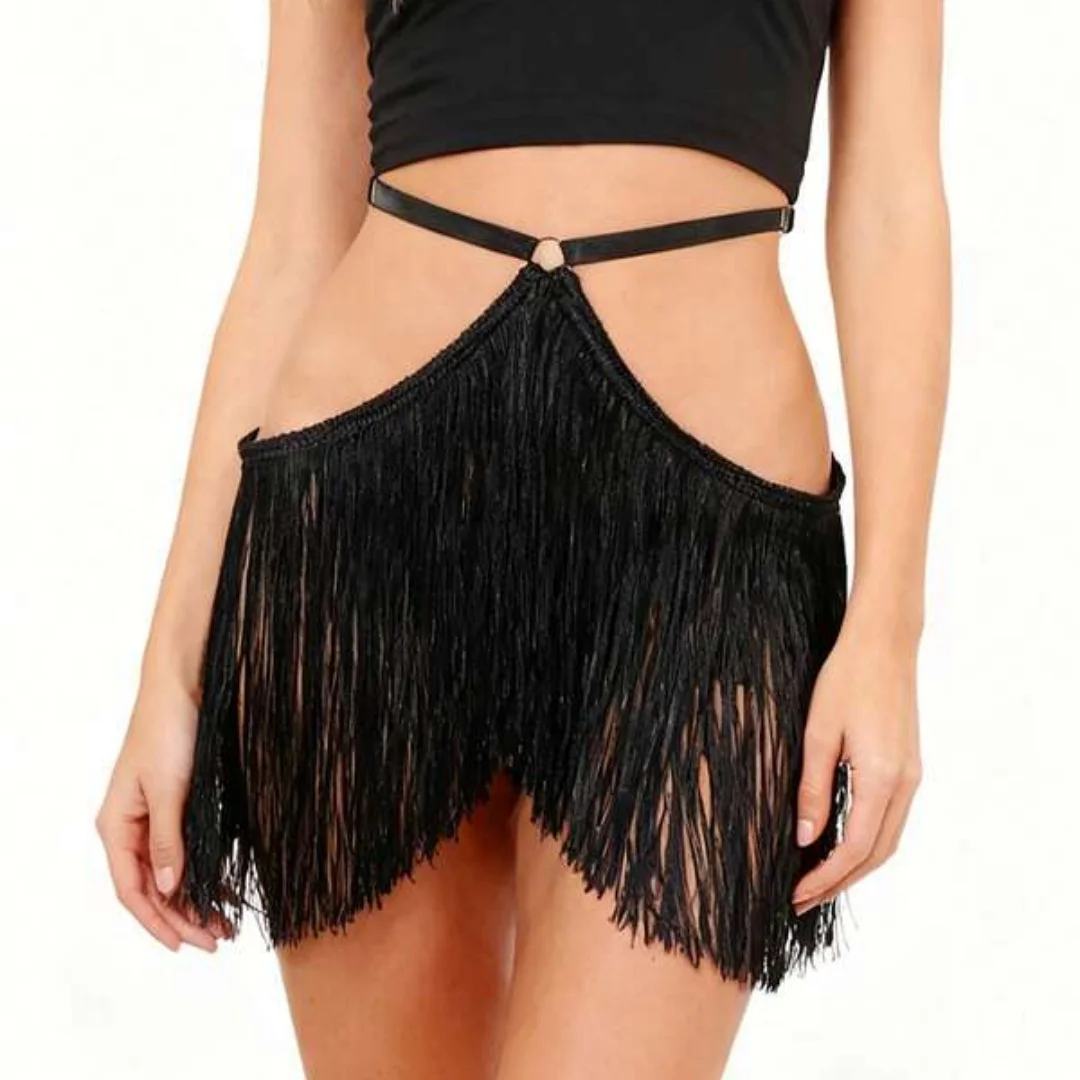 Elastischer Quastengürtel für Damen, Partykleid, Halloween-Tanzkostüm, sexy Quasten