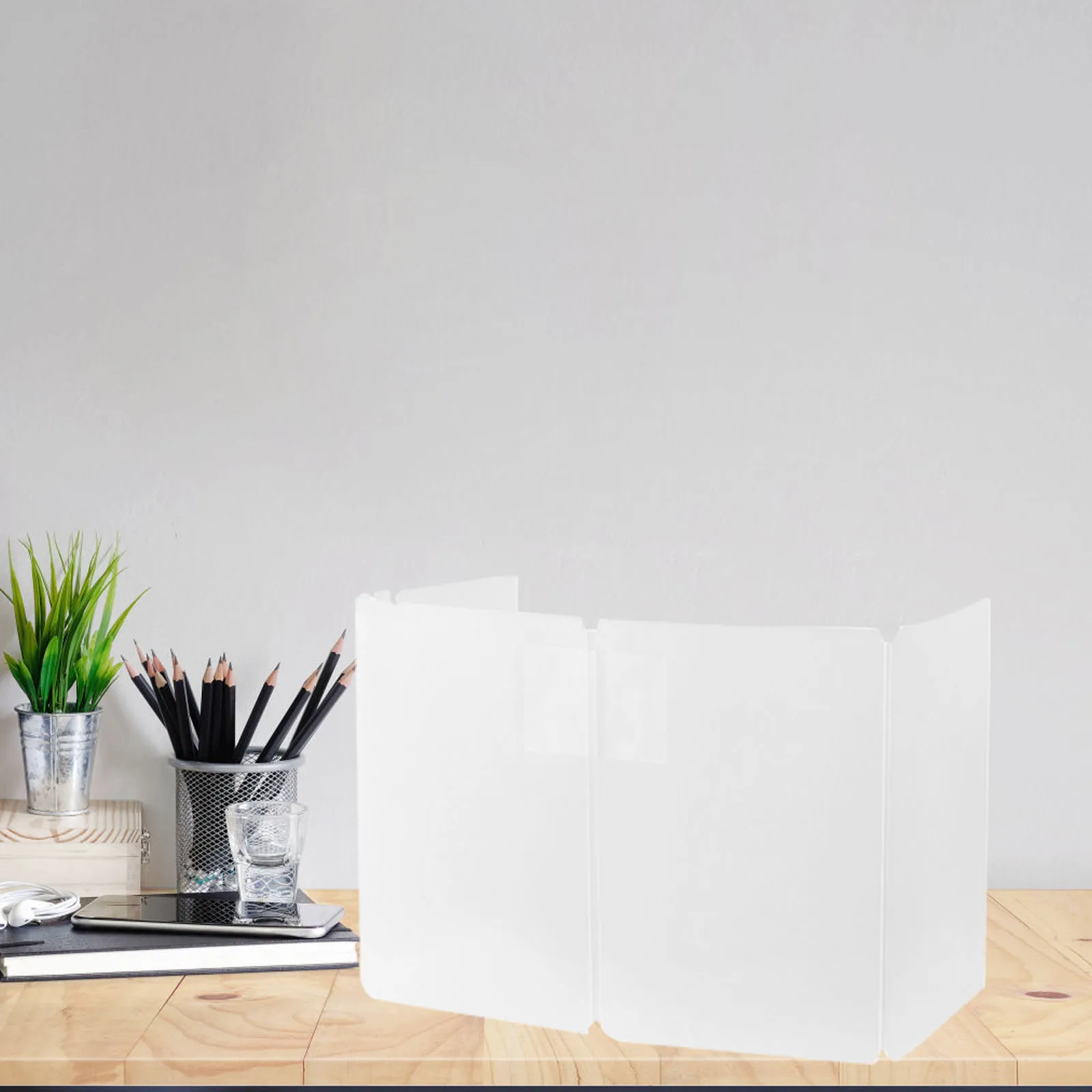 

Foldable Anti-droplet Baffle Student Desk Dining Partition Guard Panel Plastic Privacy Folder Sneeze Shield Desktop