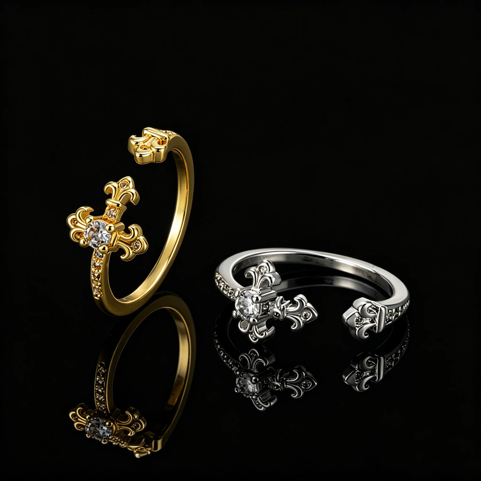 Sparkling Zircon Iris Ring Exquisite Fashion S925 Sterling Silver Pinky ...