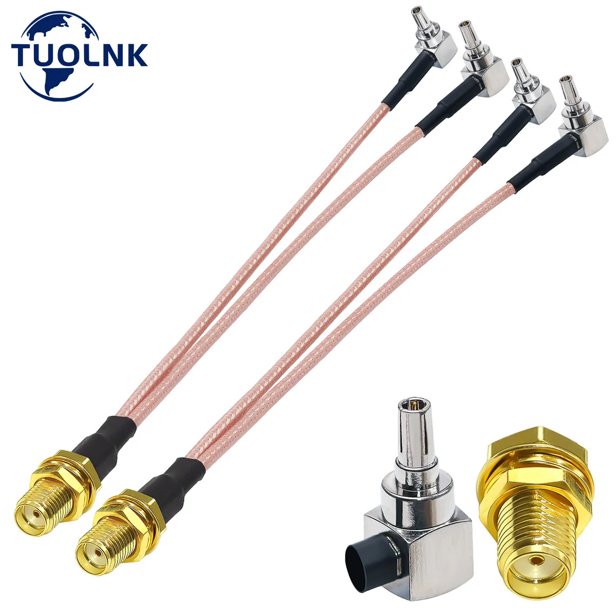 

2pcs SMA to Dual CRC9 Splitter Cable SMA Female to 2*CRC9 Right Angle Male RG316 RF Extension Cable Antenna V Type 6inch(15cm)