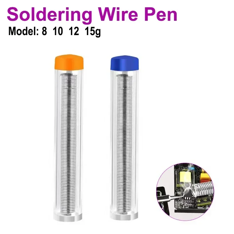 1/5Pcs 0.8MM Tin Soldering Wire Pen Tube Dispenser Tin 8 10 12 15g Silver Solder Wire for Mobile Phone Instrument Repair Tools