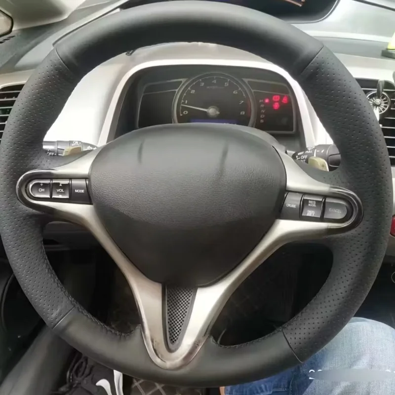 Customized NonSlip Hand Sewn Microfiber Leather Old Civic 2006 2007 2008 2009 2010 2011 Car Steering Wheel Cover For Honda Civic