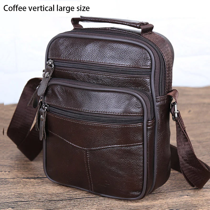 Imagem -05 - Bolsa Mensageiro de Couro Genuíno para Homens Bolsa Crossbody Alça de Ombro Moda Retro Pacote de Alta Qualidade Nova