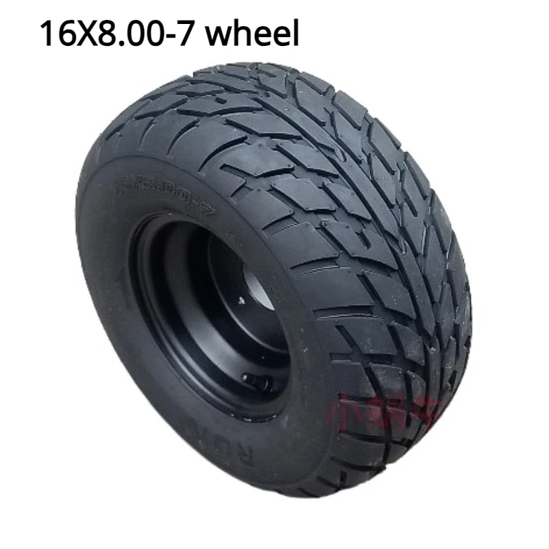 

Four wheel Karting Dune buggy accessories 16X8.00-7 inch vacuum thickened road tire 3-hole hub