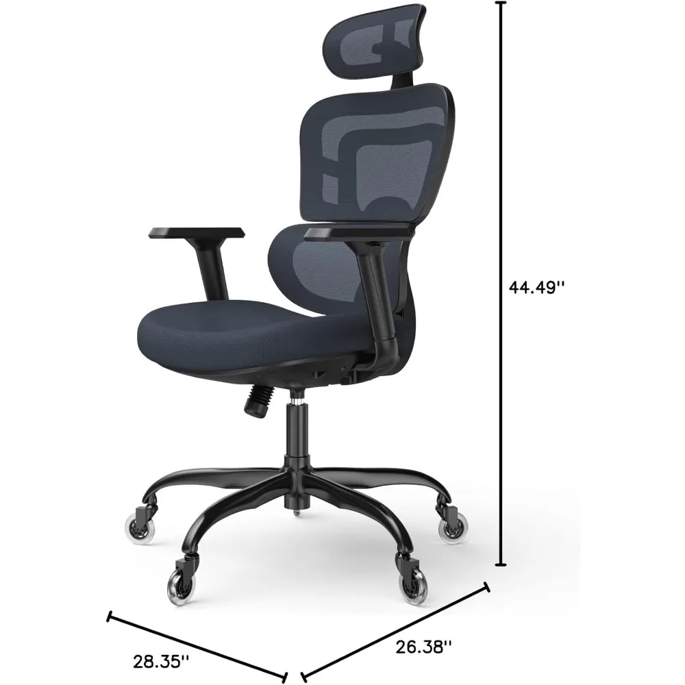 Ergonomischer Bürostuhl-Mesh-Bürostuhl mit hoher Rückenlehne, rollender Schreibtischs tuhl, drehbarer Chai