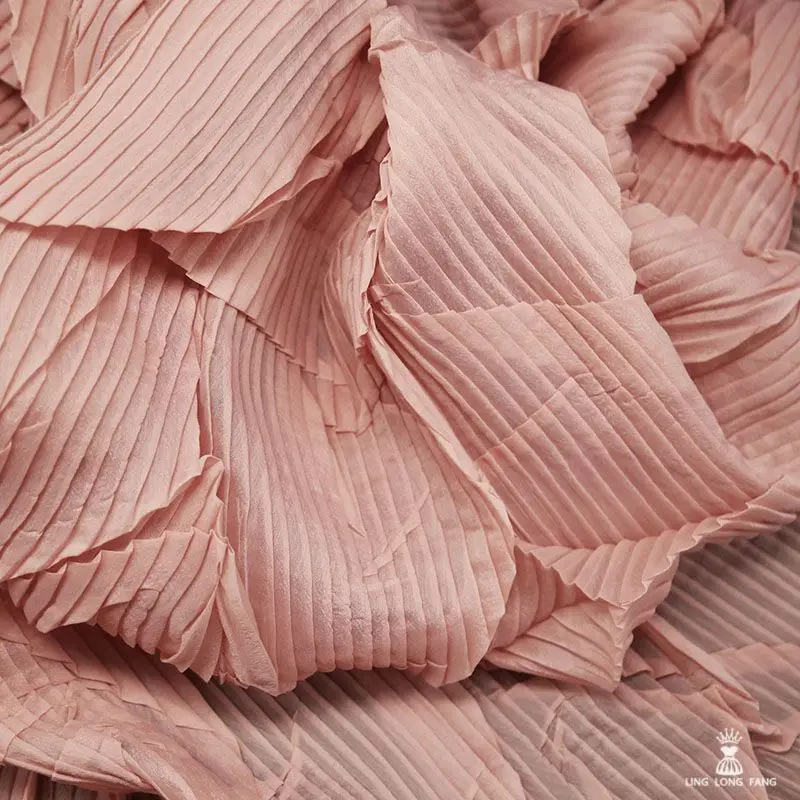 Pleated Dress Fabric By The Meter,Big Brand Designer Organza Fabric For Sewing Women Dress Clothes Pants,DIY Quilting Material