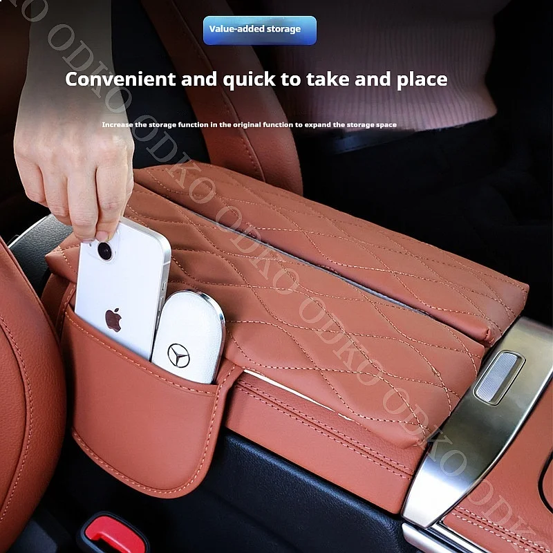 For 19-23 Mercedes-benz A CLA Armrest Box Cover Pad Leather Anti-Scratch Center Console Cover Cushion Car Interior Accessories