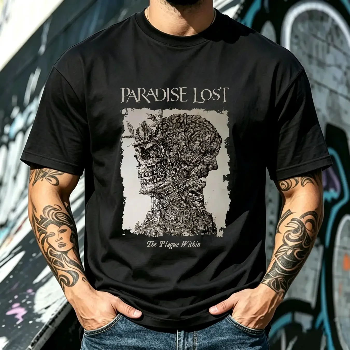 washed T Shirt Paradise Lost The Plague Within All Size S To 5XL 1L639 vintage Washed Stretched homme Unisex Comfortable