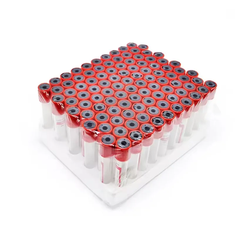 100pcs Disposable Vacuum Blood Collection Plain Tube 3ml 5ml 10ml  Without Additive Red Tube Laboratory Consumables  Tubes