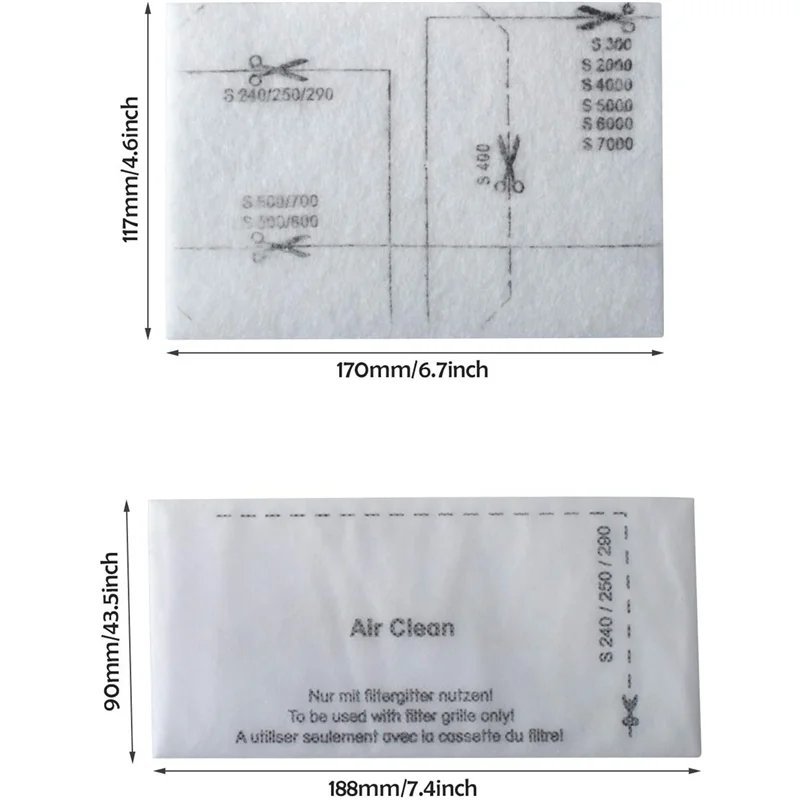 6713110 Filter pembersih udara untuk Miele tikar Filter pembersih vakum dengan 3944711 Pak Filter pembersih udara 8