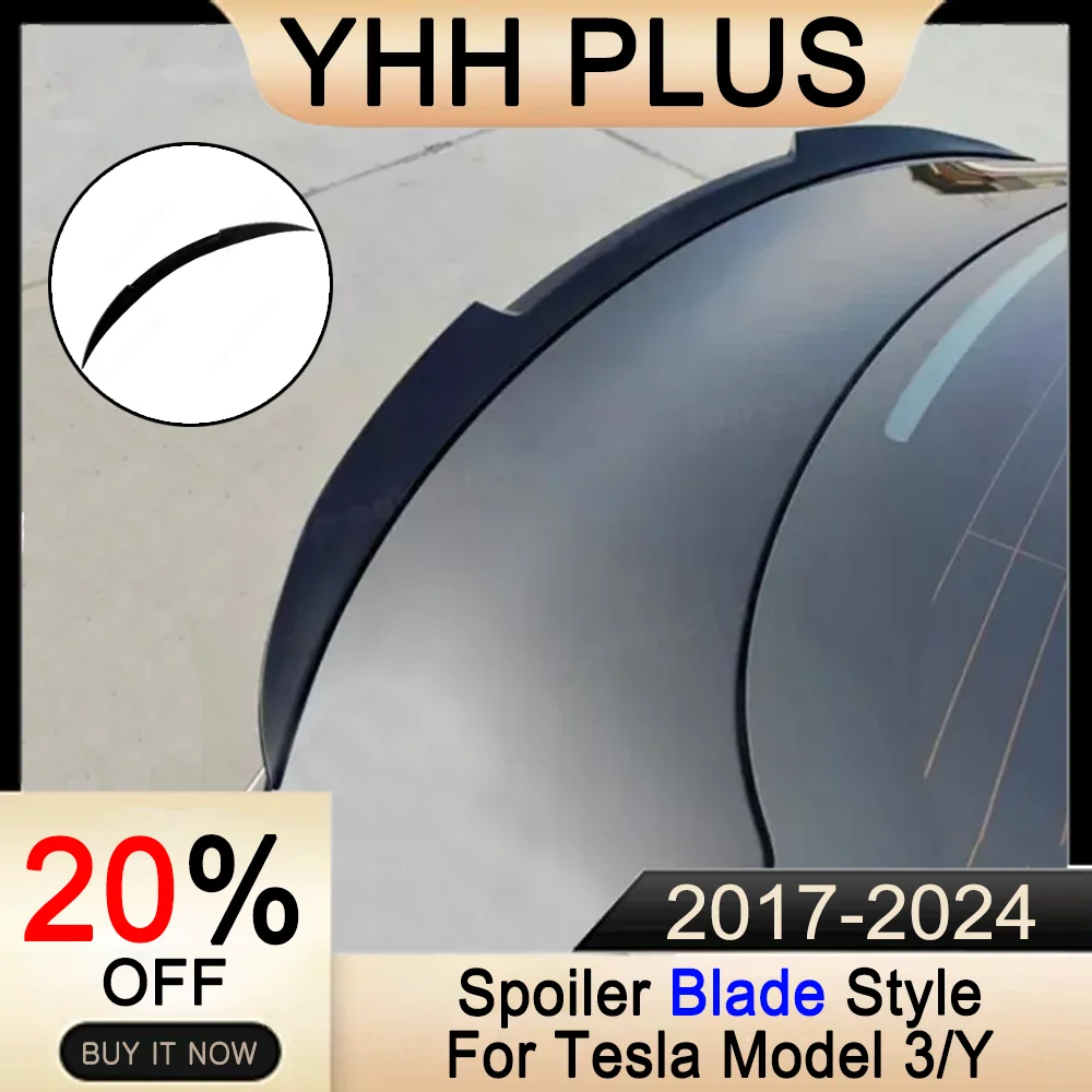 Спойлер задней двери, хвостовое крыло багажника, ABS, углеродное волокно для Tesla Model 3/Y 20-25, аксессуары Model3 Highland 2024, автозапчасти