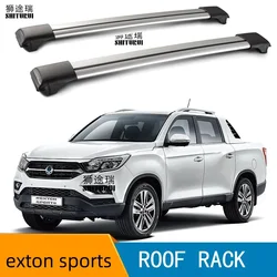 2Pcs Roof bars For SsangYong Rexton sports 2020+ Aluminum Alloy Side Bars Cross Rails Roof Rack Luggage LOAD 200KG Vehicle