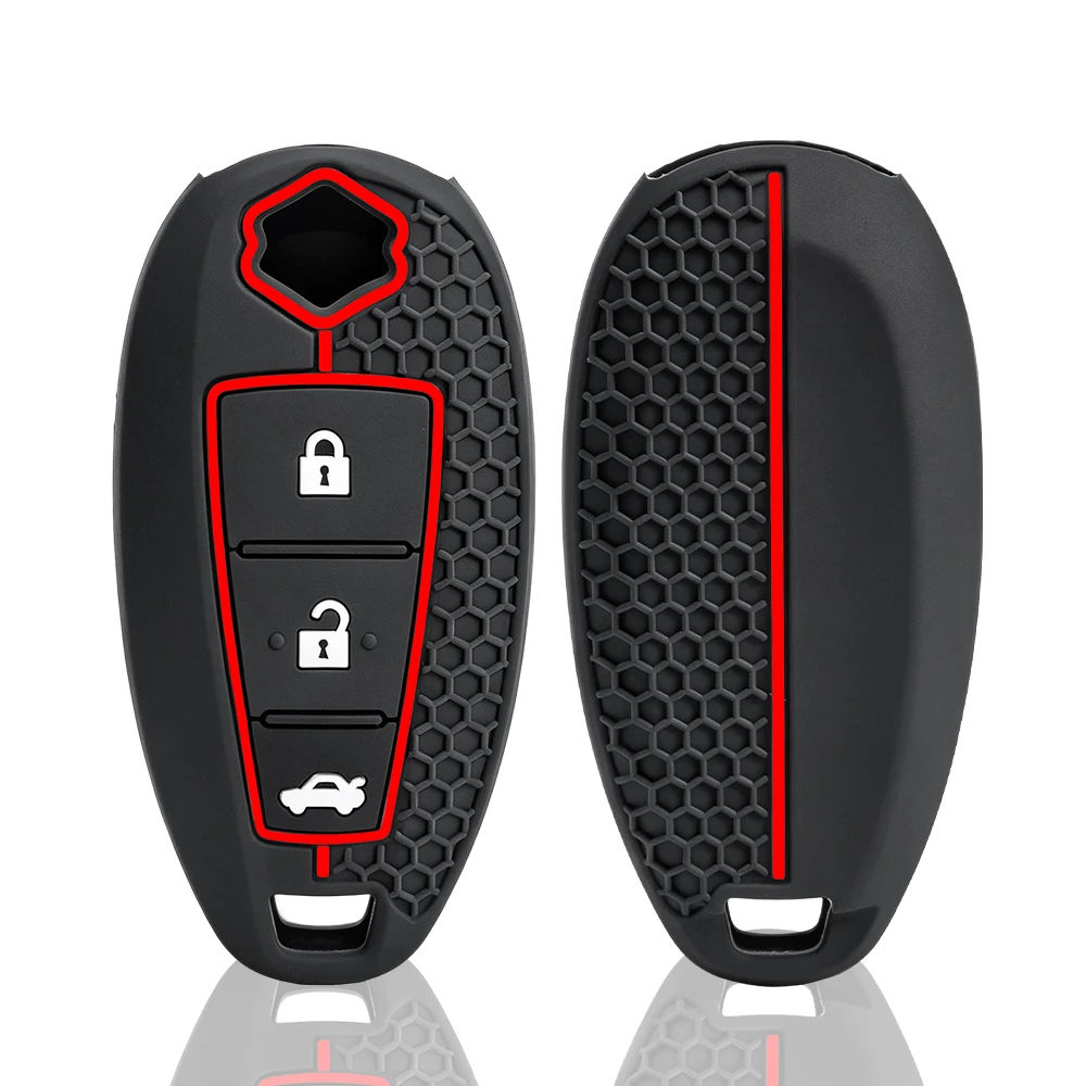 Silicone Key Case Cover For Suzuki Vitara Swift Ignis Kizashi SX4 Baleno Ertiga Keyless Fob Shell Skin Holder Protector