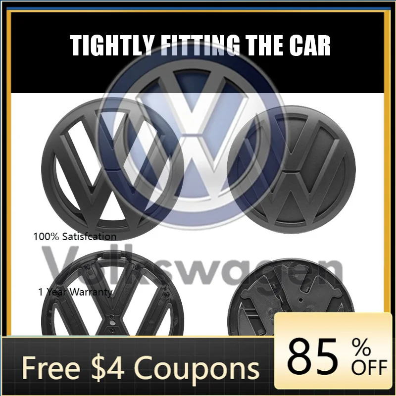 

For VW VOLKSWAGEN New 2Pcs For Volkswagen Polo 2011 2012 2013 Car Emblem Front Grille Rear Trunk Lid Sticker Badge Decals Access