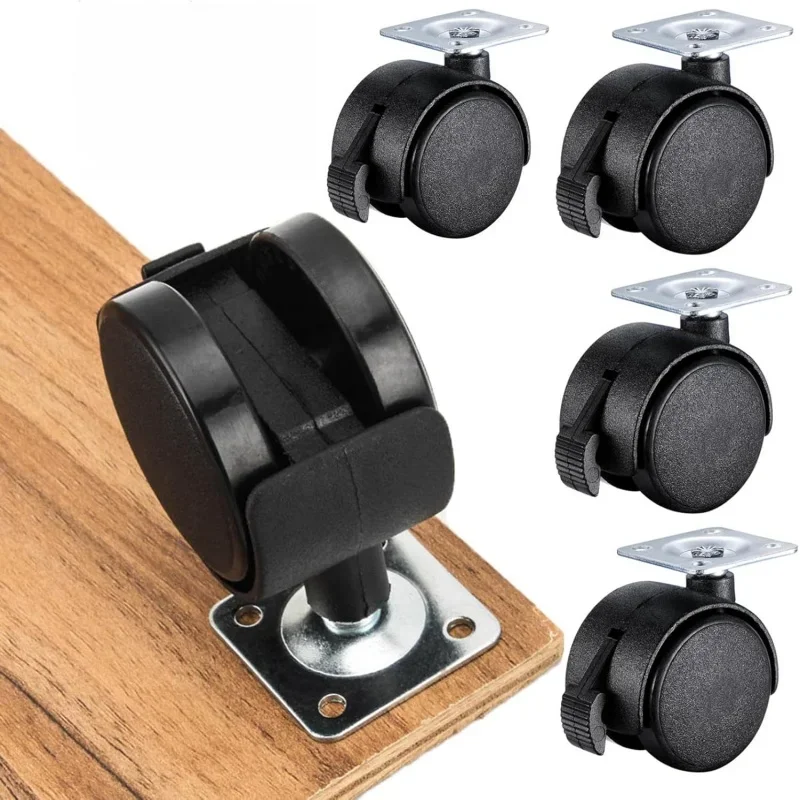 4Pcs Universal Furniture Caster Wheel with Brake,1.5