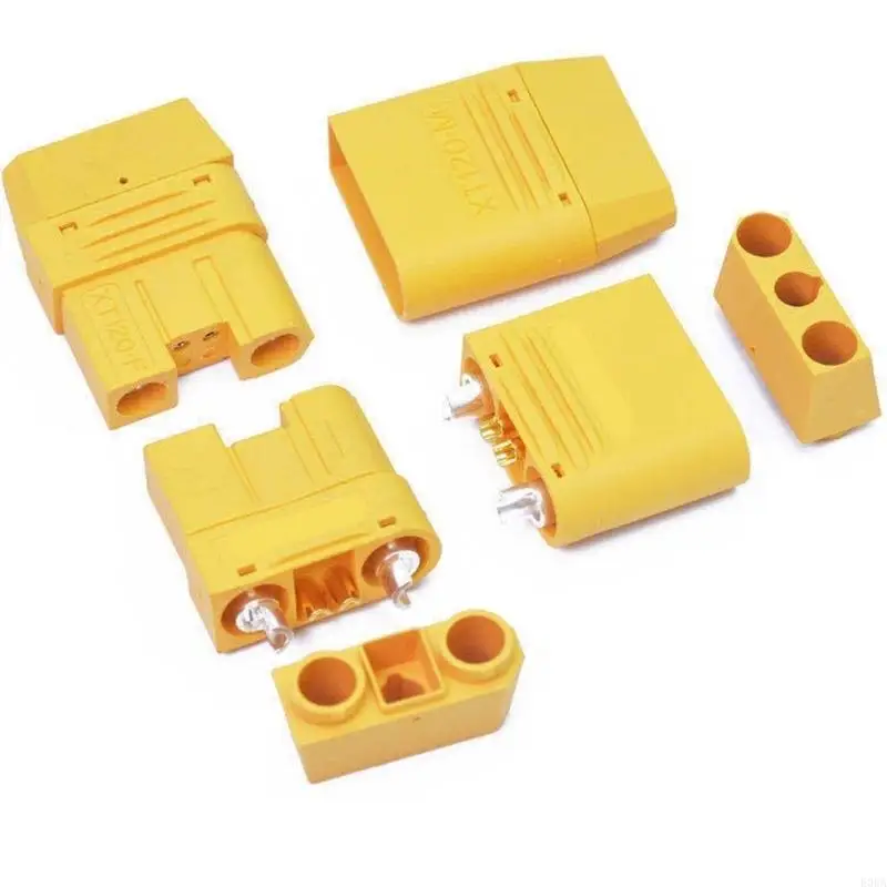 XT120 2+2 High Current Power Coupler with Gold-Finish Contacts for Wiring 