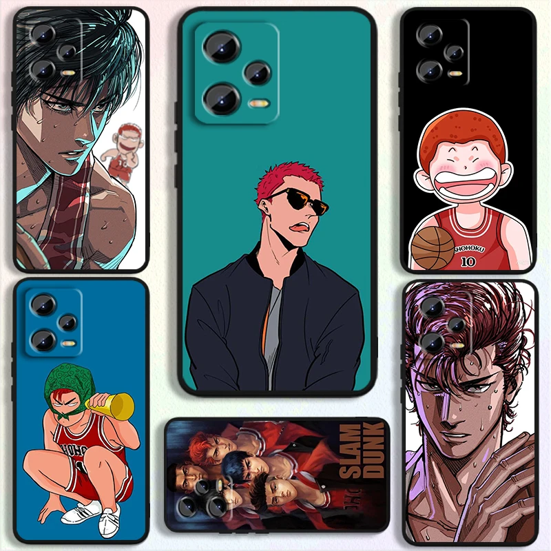 Anime S-Slam D-Dunk Sakuragis For Xiaomi Redmi Note 13 12R 12 12S Turbo 11 11T 11S 10 10S Pro Plus 5G Black Soft Phone Case