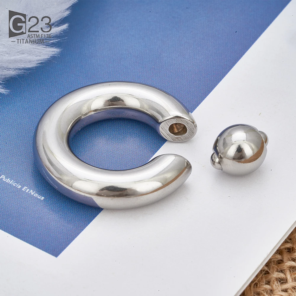 1pcs G23 Titanium Captive Bead Rings PIERC Nose Ring large size Earring 12G 2mm 3mm BCR Hoop Rings punk Piercing Body Jewelry