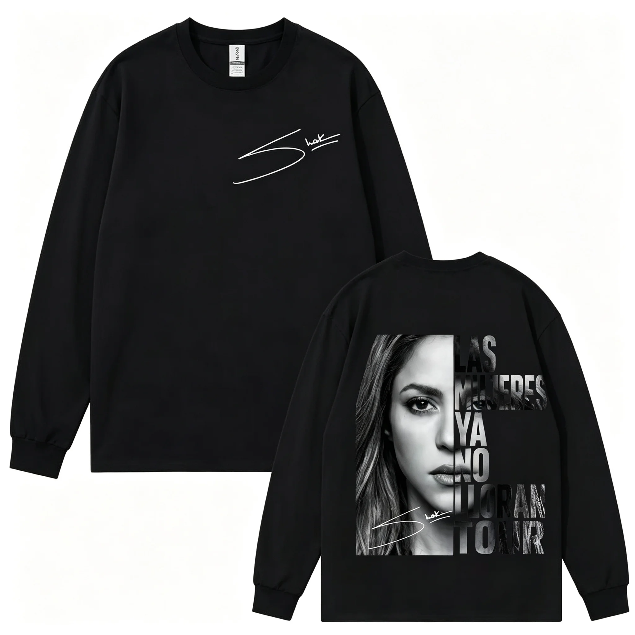 T-shirt à manches longues du tour du monde 2026 "Women No Longer Cry" de Shakira, pour hommes et femmes, t-shirt décontracté en coton à manches longues