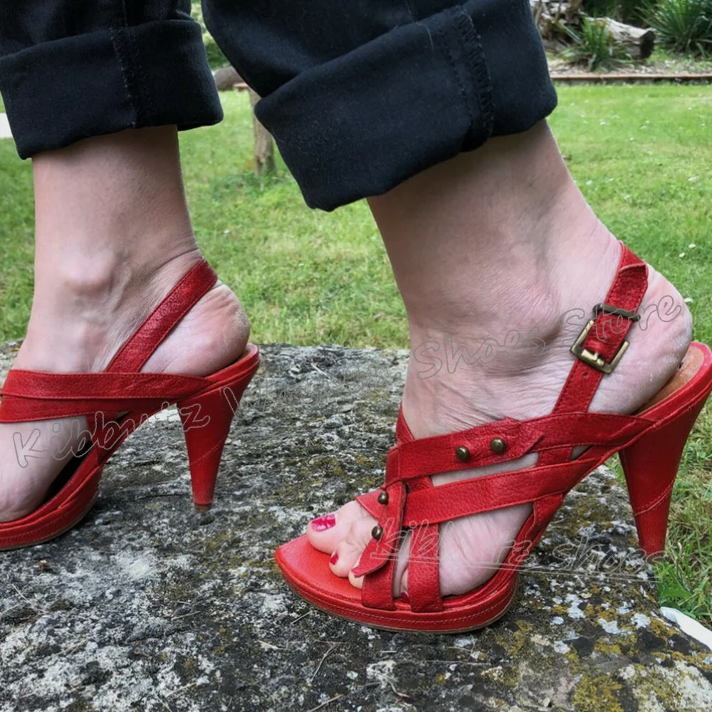 

Belt Buckle Sandal Cross Strap Solid Color Suede Leather Fashion Elegant Concise Sexy Luxury Women Shoes New Round Toe Thin Heel