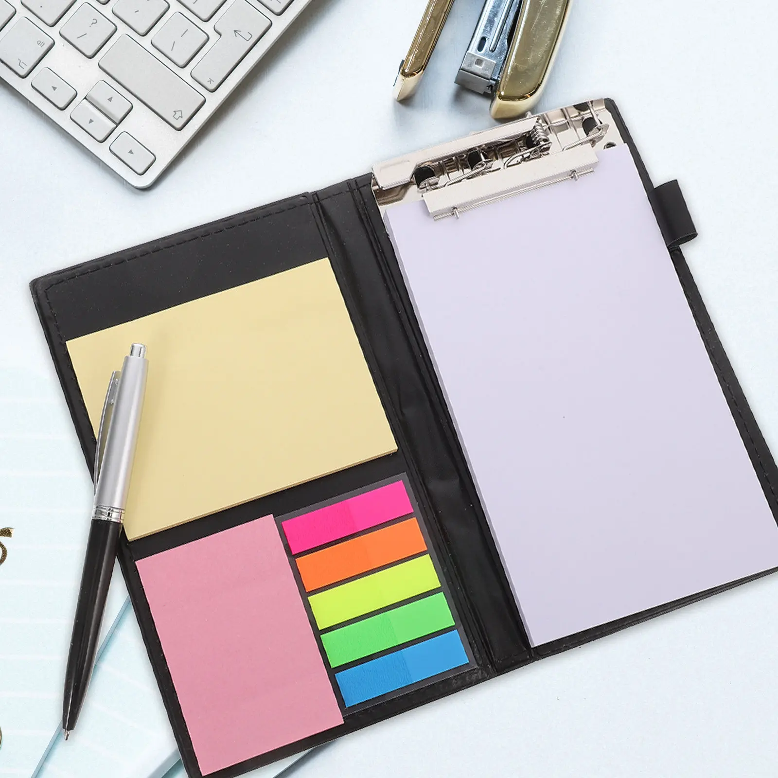 

Notebooks Colored Page Markers Set Rectangular Notes Index Tabs Flags Clipboard Folder Ballpoint Pen Office Teacher