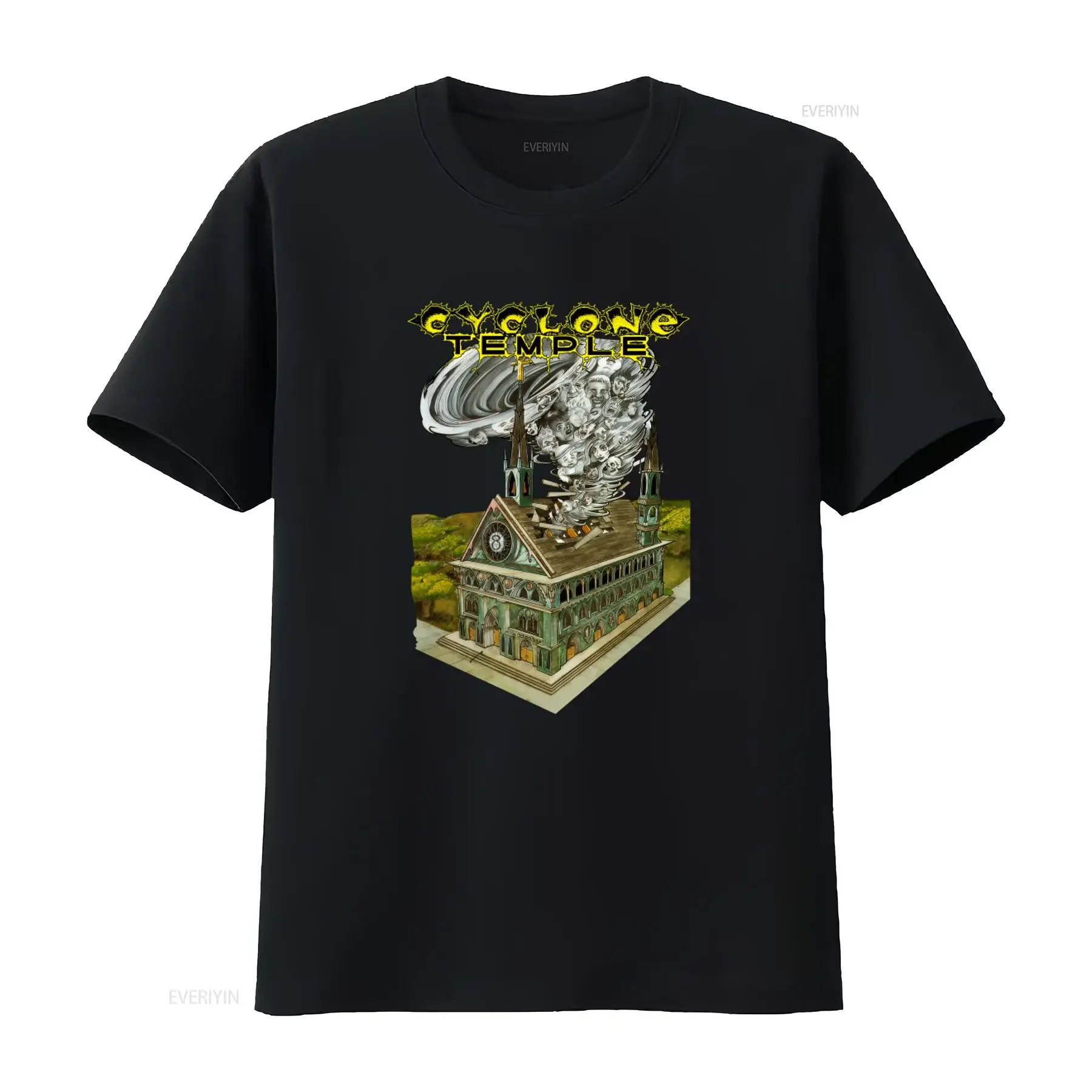 New Dtg T Shirt Cyclone Temple Design 'I Hate Therefore' Motif Available in Sizes S 7XL vintage Washed streetwear Breathable