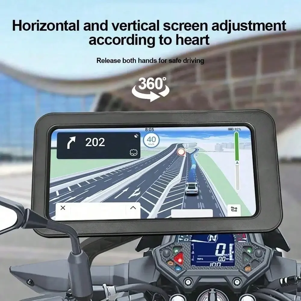 Waterproof Motorcycle Bike Mobile Phone Holder Support Universal Bicycle GPS 360° Swivel Adjustable Motorcycle Cellphone Holder