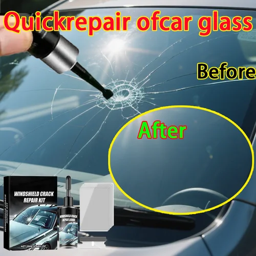 Kit de reparación de grietas de vidrio para grietas de parabrisas delantero de coche, arañazos, visibilidad clara, solución adhesiva, líquido de reparación de grietas