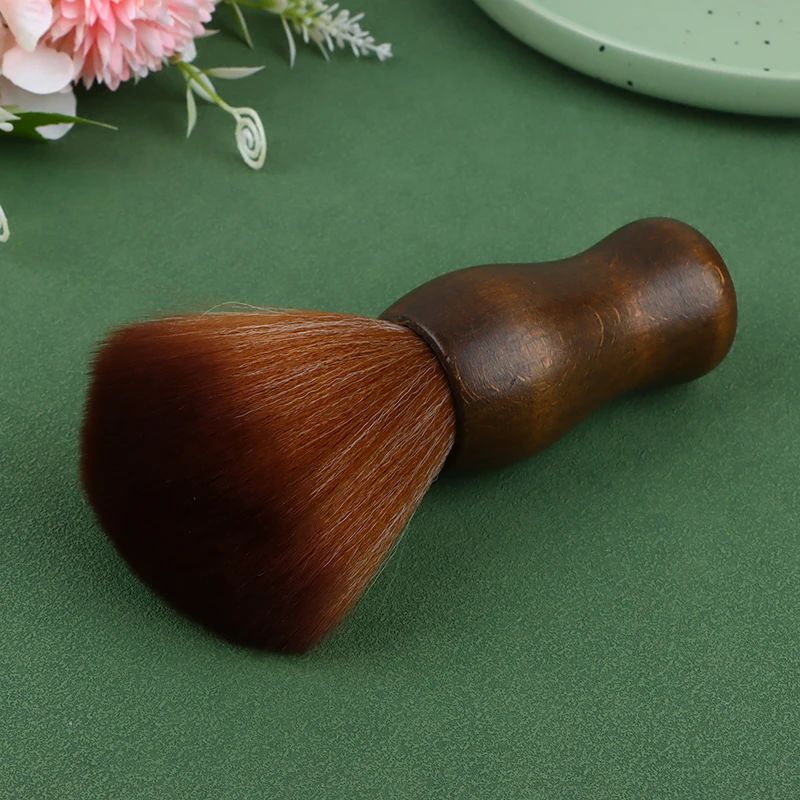 Barber Neck Duster Brush Wood Handle With Hook Hairdressing Cleaning Brush Natural Fiber Salon Hair Sweep Brushes