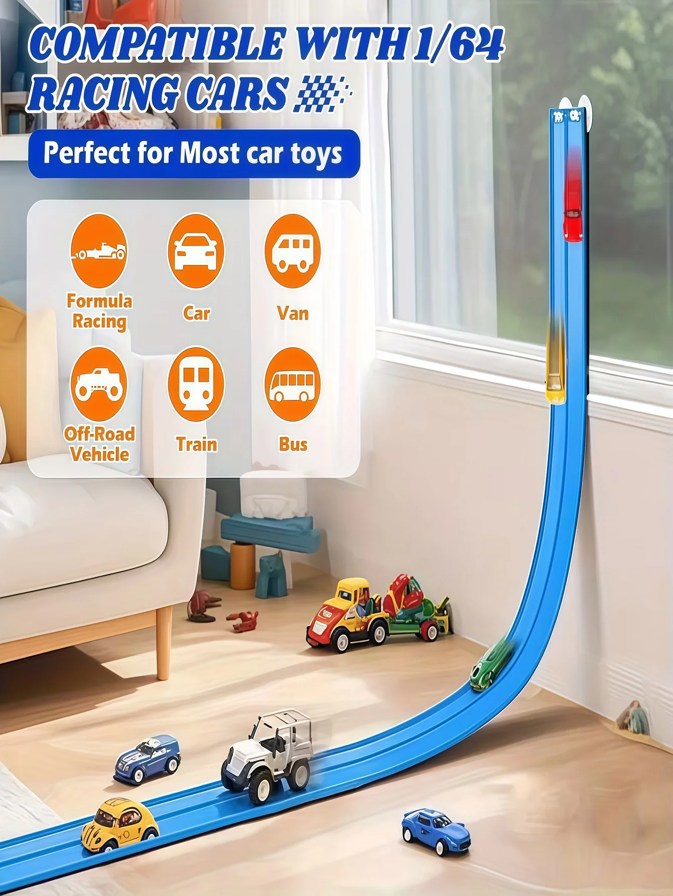 4 meters and 5 meters children's DIY ultra long track assembly track anti gravity inertia car puzzle toy car