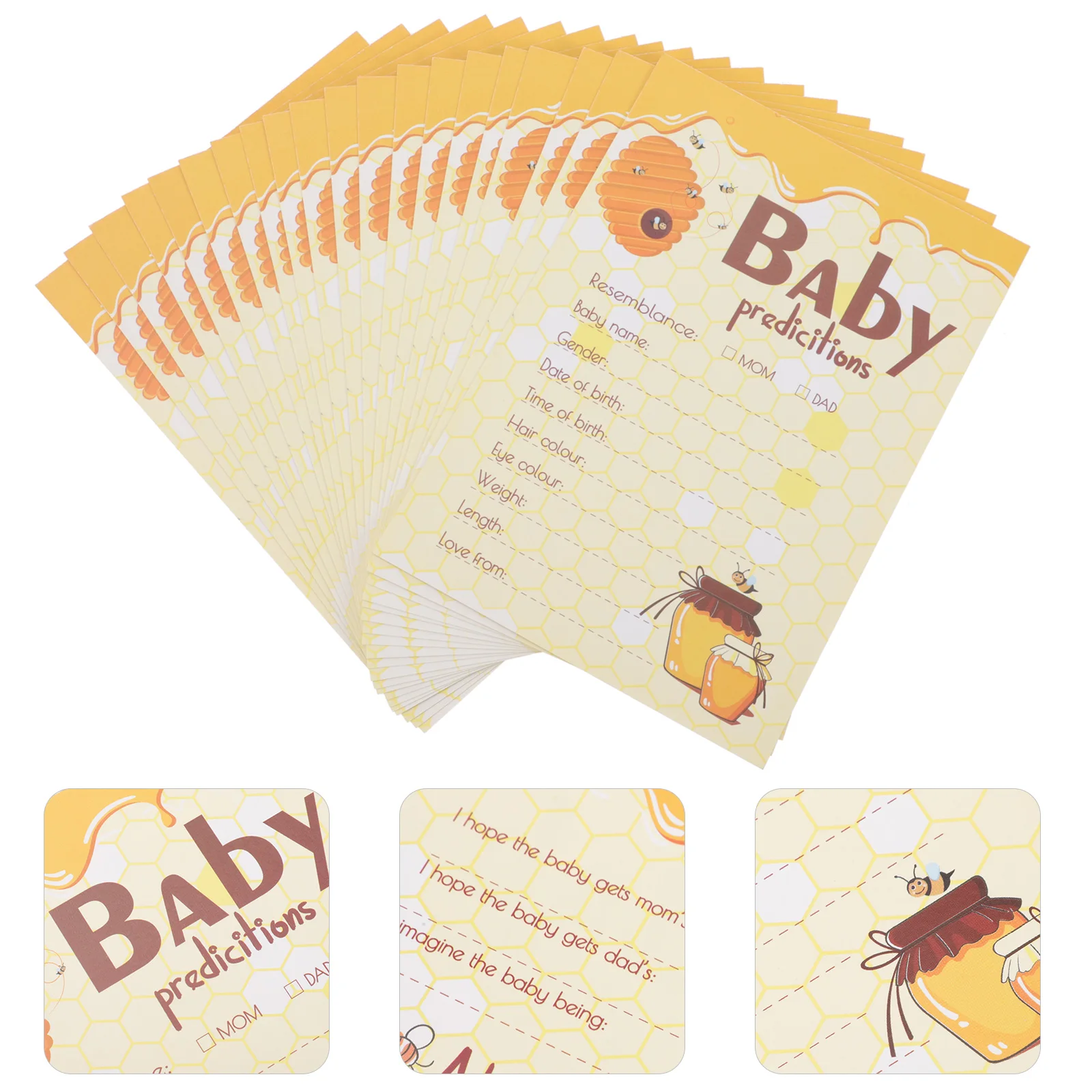 

20pcs Prediction Cards For Baby Shower Party Game Supplies Gender Reveal Games Baby Advice Cards Shower Prediction Game