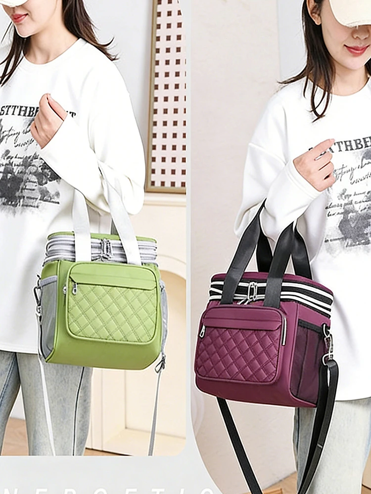 Lunch Bag & Lunch Box for Women Men Double Deck Leakproof Insulated Thermal Lunch Bag Picnic Camping Food Cooler Bag for Work