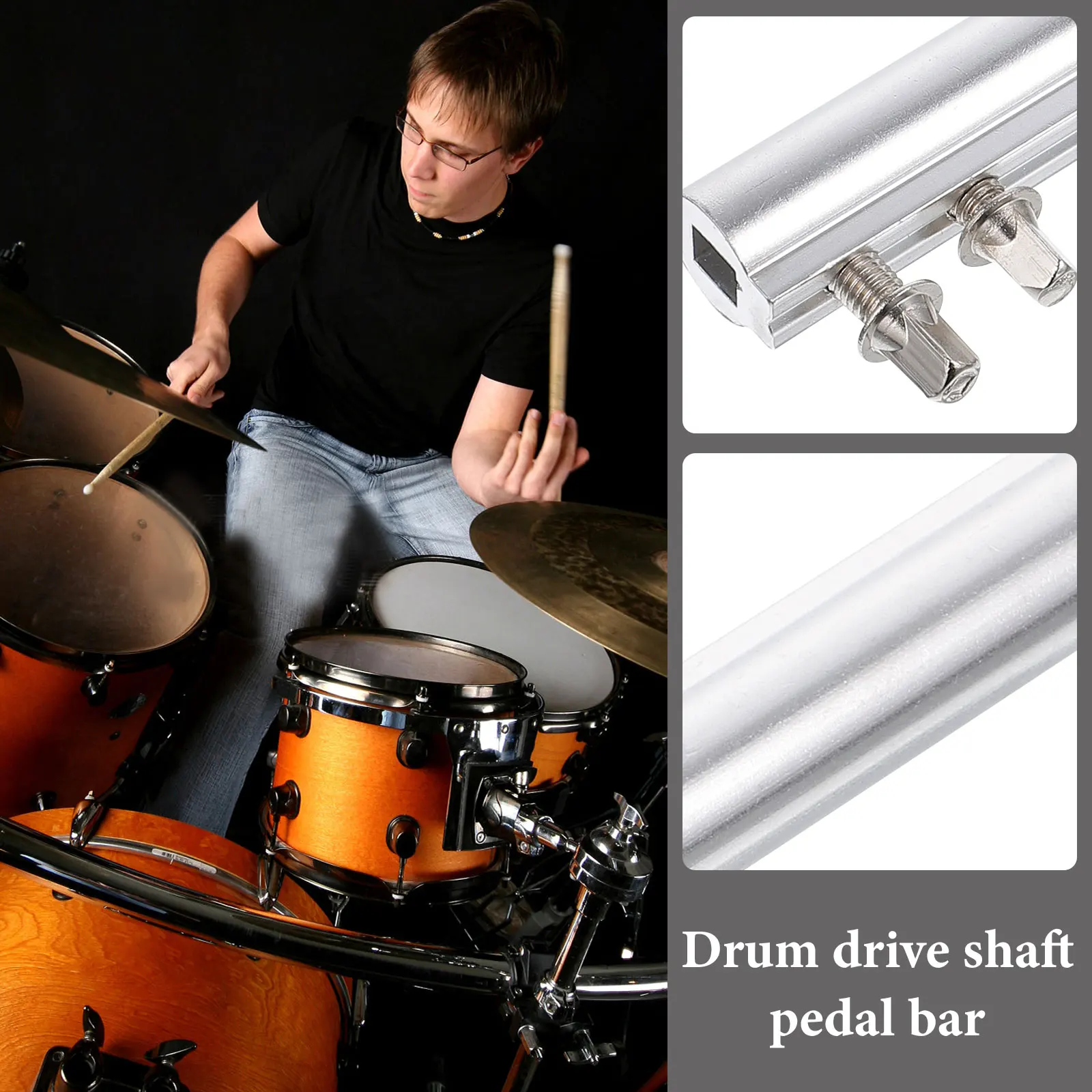 

Drum Pedal Link Bar Replacement Drive Shaft For Double Bass Drum Kit Durable Metal Connecting Rod Pedal Tool Supplies