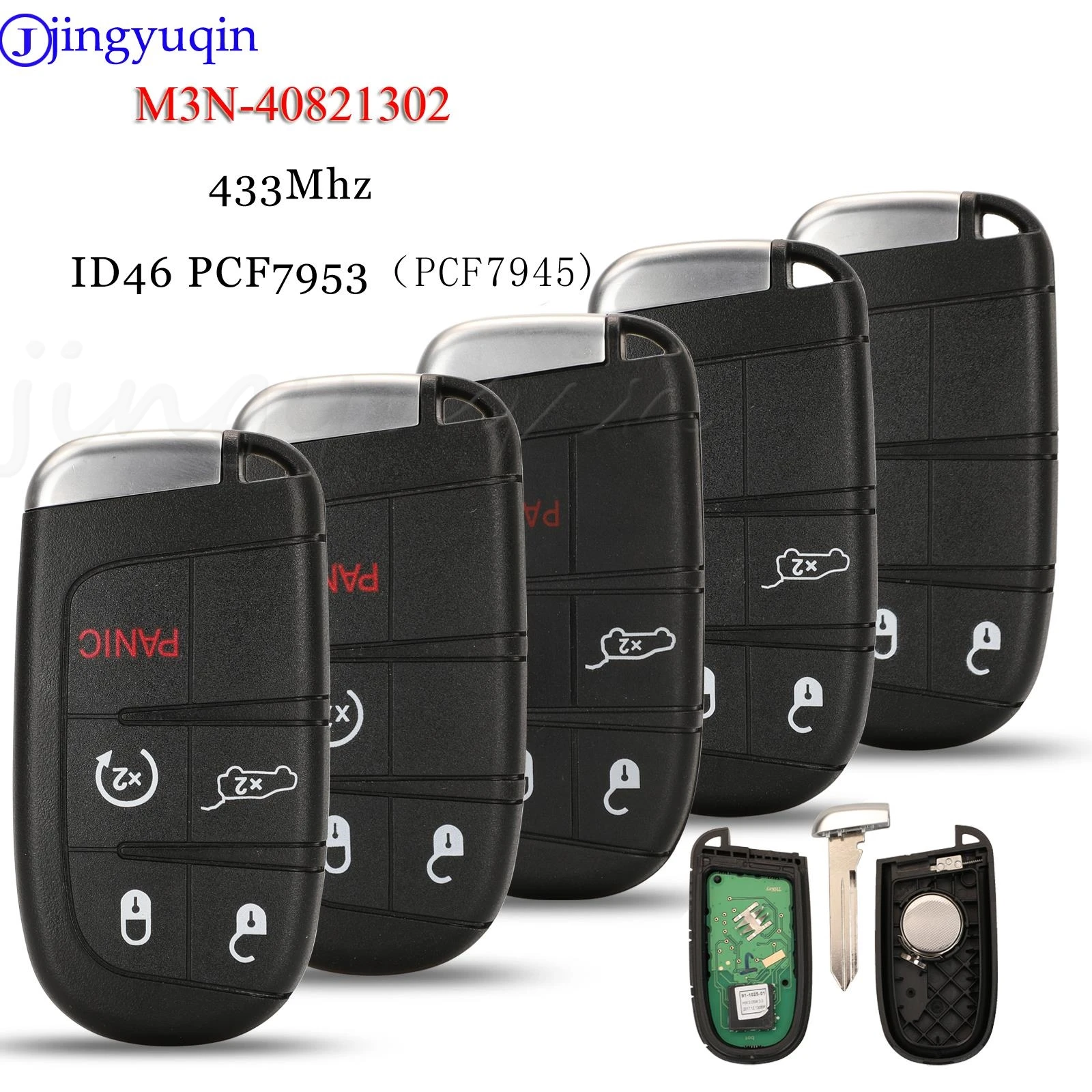 

Jingyuqin Smart Remote Key M3N40821302 433MHz For Jeep Grand Cherokee 2013-2020 Dodge Durango ID46 pcf7945 7953 Car Key Fob