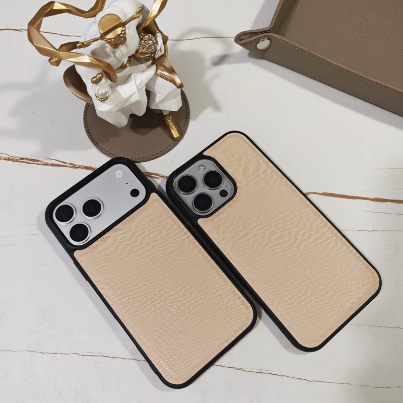 

Luxury Saffiano Fashion Texture Leather Phone Case Full Body Drop Proof Cover For iPhone 17Pro Max