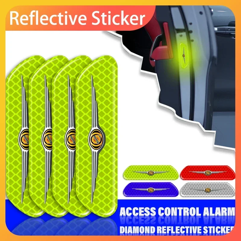 Adesivo refletivo para porta de carro, 4 unidades, aviso de segurança para abertura, para Chrysler 300c Voyager Town Country Grand Voyager PT Cruiser