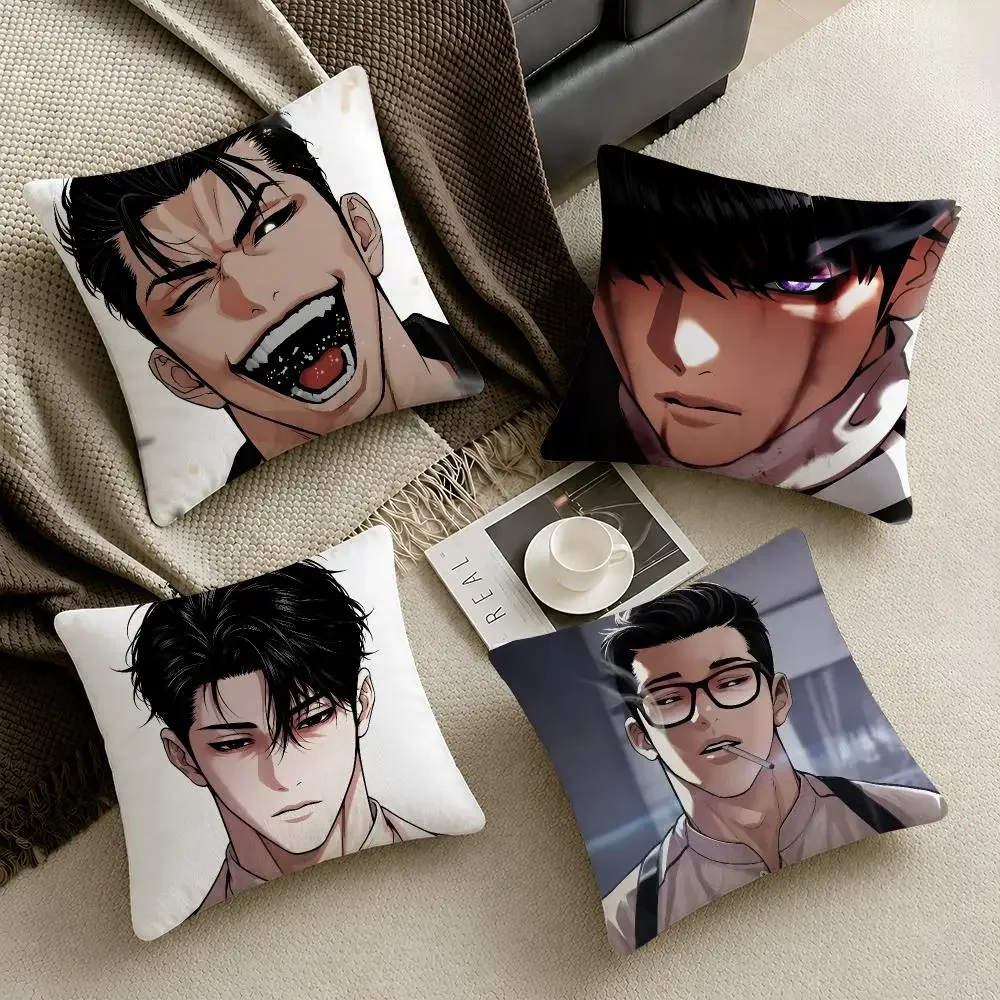 Manhwa Lookism Daniel Park Webtoon Cushion Cover Throw Pillow Soft Short Plush Cozy Durable Colorfast Sofa Bedroom Home Decor