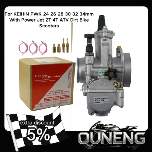 Para Keihin KOSO PWK 24 26 28 30 32 34mm 2T 4T 50-250cc con carburador de motocicleta de chorro libre ATV Quad Go Kart Dirt Bike Scooter