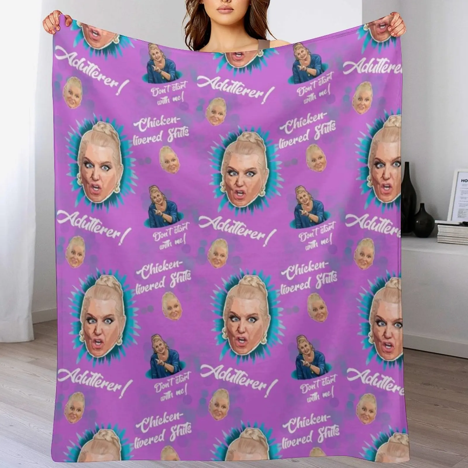 Kim Woodburn kicking off wallpaper Throw Blanket Flannels Cute Plaid Blankets