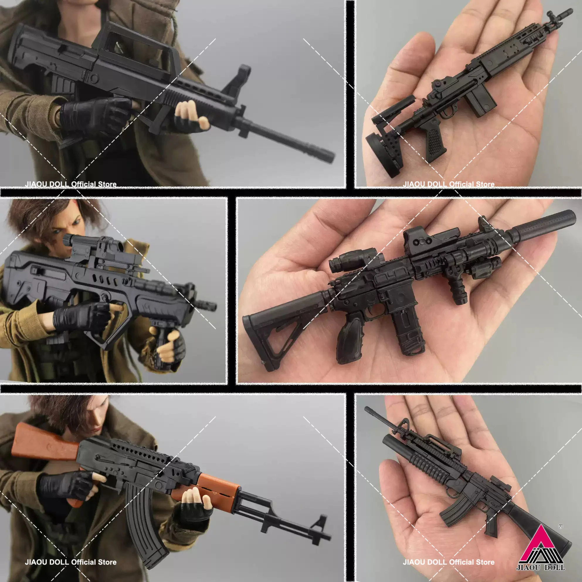 1/6 Scale HK416 AK47 M16A4 ARX160 Tavor MK18 Gun Weapon PVC Model Soldier Accessories Props Fit 12'' Action Figure Body Doll