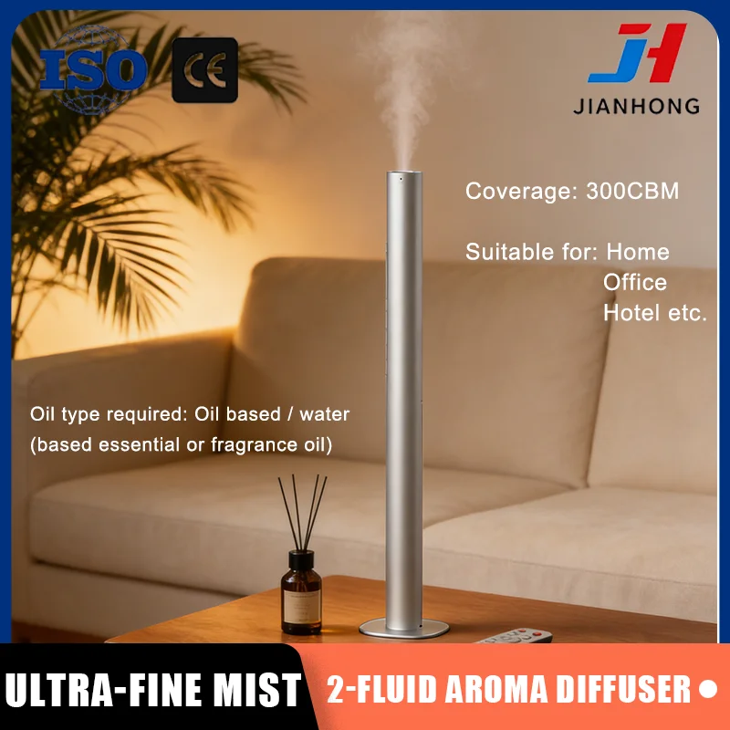 Aluminum Alloy 2-Fluid Aroma Diffuser 300m³ Coverage APP Control 4 Timers Type-C Charging for Home Office Hotel Wall Table Mount