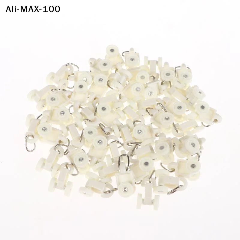 【AyS】50Pcs Electric Curtain Rail Runners Hooks Thickened Curtain Track Curtain Rail Hook General Pulley Curtain Accessories