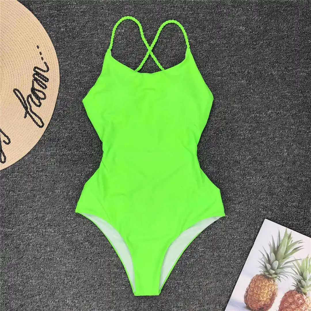 7 Farben 2026 Geflochtener Riemen Kreuzrücken Sexy Einteiliger Badeanzug Damen Bademode Badeanzug für Frauen Schwimmkleidung V127 – Detail 31