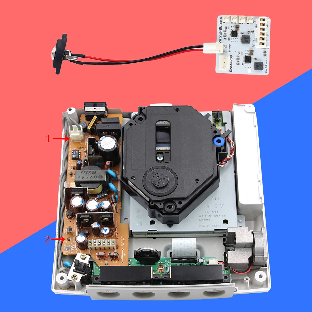 

DreamPSU Rev2.0 Direct Current Power-Supply Replace Power Supply Adapter Power Supply Board Plug Adapter Kit for Dreamcast