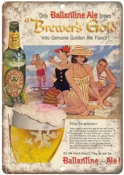 Metal Plate Tin Sign Antique Retro Balatan Air Brewer Gold Vintage Advertising Recycled Home Wall Decorative Dimensions Size: