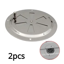2pcs 125mm Steel 316 Boat Marine Round Air Louver Vent Grille Ventilation Louvered Ventilator Grill Cover Side Knob Opening