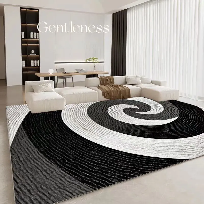 European Style Fashion Advanced Large Rugs for Living Room Abstract Plush Carpet for Bedroom Antiskid Cloakroom Home Decoration