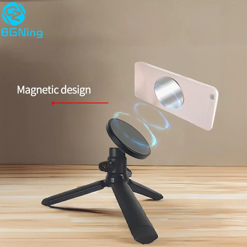 Magnetic Cell Phone Selfie Stick Tripod Extendable Mini Desktop Smartphone Tripod Mount for Magsafe iPhone 14/13/12 Pro Max