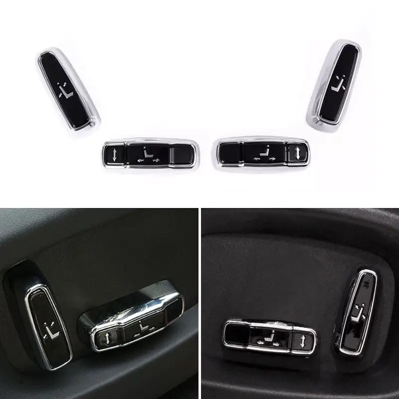 Car Seat Side Adjustment Button Cover Trim For Land Rover Range Rover Evoque Vogue Sport 16-19 For Jaguar XF 2016 XFL F-PACE XE