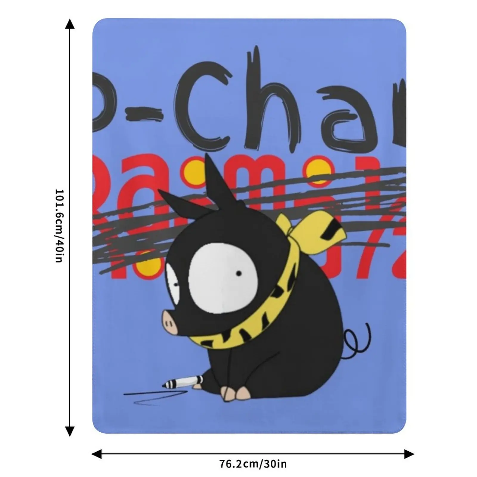 شعار P-Chan Ranma (خلفية زرقاء) SILLYFUN ON REDBUBBLE.COM (جودة منخفضة إذا كانت) رمي بطانية الفلانيل